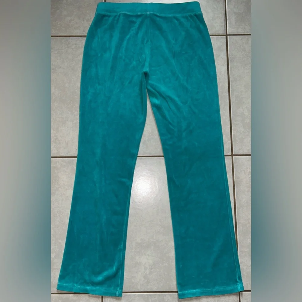 VINTAGE Y2K JUICY COUTURE LOW RISE STRAIGHT CUT GREEN PANTS SIZE L - Picture 4 of 7